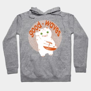 good waves cat print Hoodie